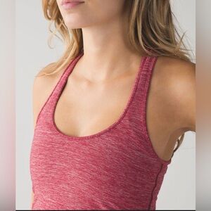 Lululemon Cool Racerback Tank Top Heathered -Red